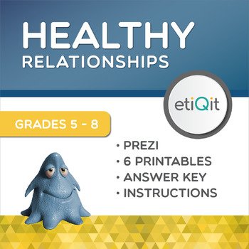 Preview of Healthy Relationships Mental Health Middle School Mini-Unit | Prezi & Printables