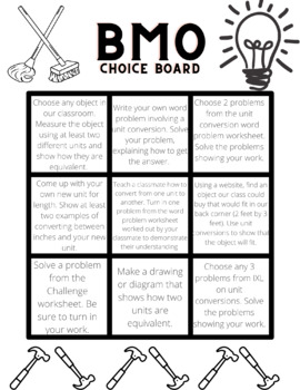 Preview of Building Maintenance Operations Choice Board for CTE