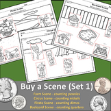 Money: Buy a scene - counting single coins (Set 1)