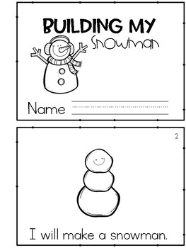 Building My Snowman Winter Emergent Reader by Becky's Room | TpT