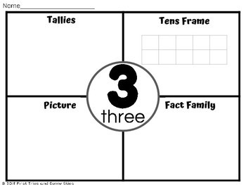 building numbers worksheets tallies ten frames pictures fact families