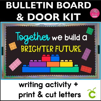 Preview of LEGO Bulletin Board STEM Decor Bright Future Back to School Ideas Growth Mindset