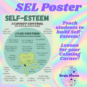 Preview of Building Self Esteem Poster | SEL Emotion Regulation Lesson | Calming Corner