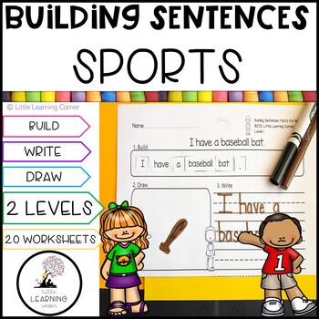 Preview of Building Sentences: Sports Writing Center | Kindergarten First Grade Writing