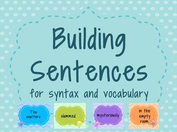 Preview of Building Sentences for syntax and vocabulary