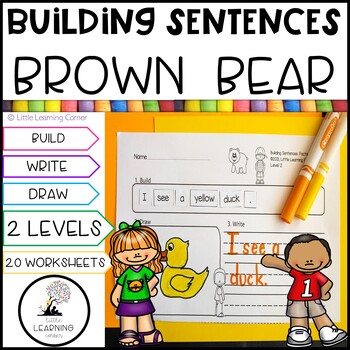 Preview of Building Sentences  Brown Bear, Brown Bear | Kindergarten First Grade Writing