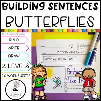 Preview of Building Sentences Butterfly Facts | Kindergarten First Grade Writing Center