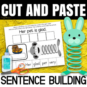 Preview of Building Sentences Center CVC Words Worksheets