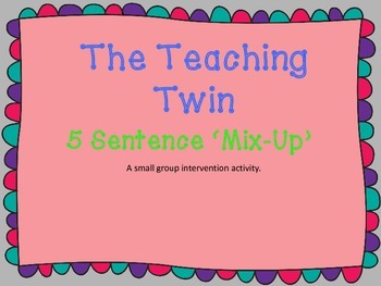 Preview of Building Sentences Intervention Activity