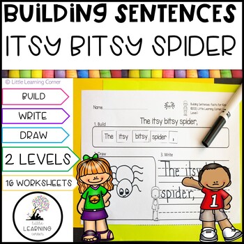 Preview of Building Sentences Itsy Bitsy Spider | Kindergarten First Grade Writing
