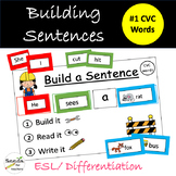 Building Sentences Literacy Center- CVC words
