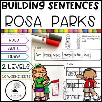 Preview of Building Sentences Rosa Parks Facts for Kids  Black History Month Writing