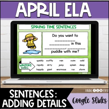 Preview of Building Sentences | Spring Digital Literacy Center | Verbs Adjectives Nouns