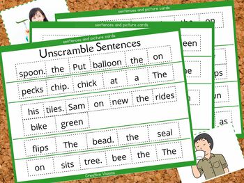 Preview of Building Sentences by Unscrambling the words