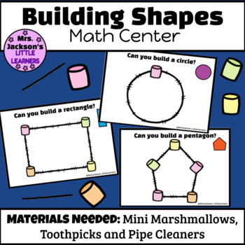 Preview of Building Shapes with Marshmallows, Toothpicks and Pipe Cleaners STEM Activity