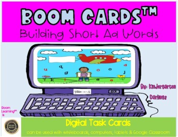 Preview of Building Short Aa Words Digital Boom Cards for Distance Learning - No Prep