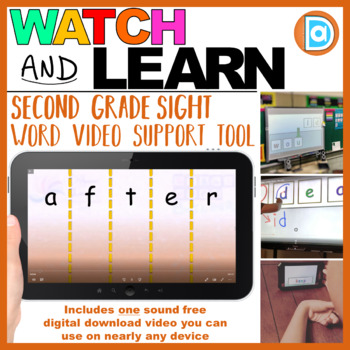 Preview of After | Watch & Learn Sight Words, Second Grade Sight Word Support Resource