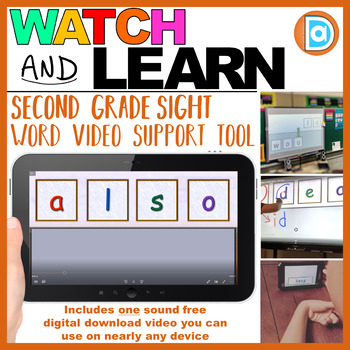Preview of Also | Watch & Learn Sight Words, Second Grade Sight Word Support Resource