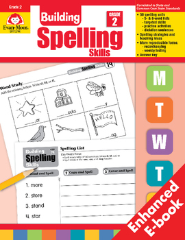 Preview of Evan-Moor Building Spelling Skills, Grade 2 - Homeschooling & Classroom Resource