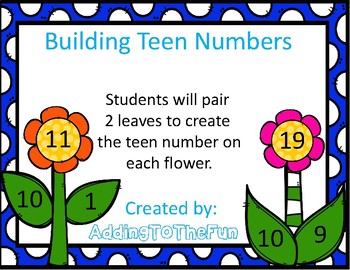 Preview of Building Teen Numbers with Flowers