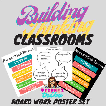 Preview of Building Thinking Classrooms Poster Set | Board Work Norms & Group Prompts