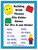 Building Toy File Folder Game Pack- 10 GAMES- LOW PREP