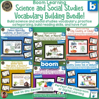 Preview of Building Vocabulary Science and Social Studies BoomCard Bundle!