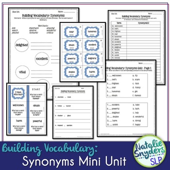 Building Vocabulary: Synonyms for Upper Elementary & Middle School
