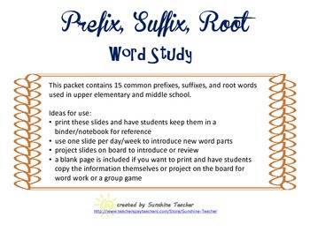 Preview of Building Vocabulary with Prefixes, Suffixes, and Root Words