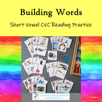 CVVC Montessori reading and writing cards 4 letter words x 24 in 2 designs 