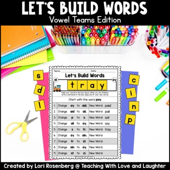 Preview of Building Words With Vowel Teams - Word Work Worksheets - Google Classroom