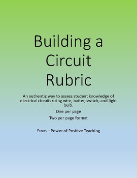 Preview of Building a Circuit Rubric
