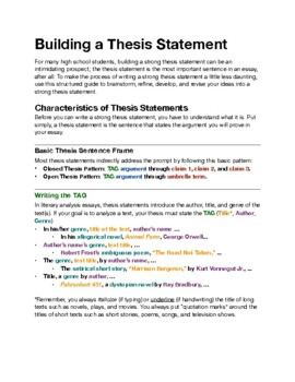 thesis worksheet pdf