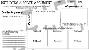 Preview of Building an Argument - Graphic Organizer (PPT & Google Slides options!)