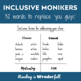 Building an Inclusive Classroom - Monikers for addressing 