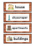 Buildings Vocabulary for Word Wall Creative Curriculum Study