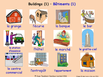 Preview of Buildings and Structures in French Posters / Slides