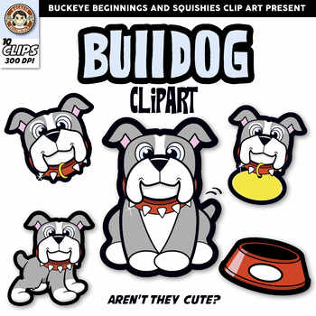 Preview of Bulldog Clip Art {Squishies Clipart}