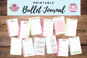 Preview of Bullet Journal - Keep track of Goals, Meal Planning, Dates, Mood & More!