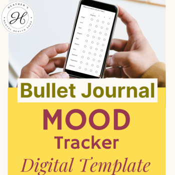 Preview of Bullet Journal MOOD TRACKER : Digital Journal Template - Counselors Therapy Aid