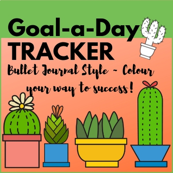 Preview of Bullet Journal Style Cactus Theme GOAL TRACKER | #bujo Monthly goal tracker