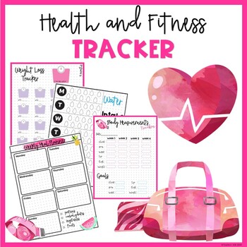 Preview of Bullet Journal Style Health and Fitness Tracker with Meal and Exercise Planner