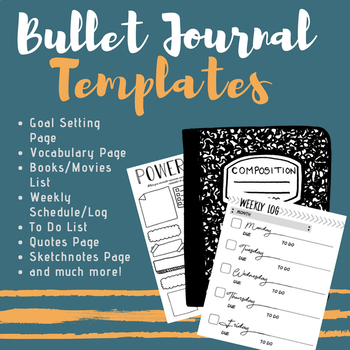 Preview of Bullet Journal Templates for Interactive Notebooks!