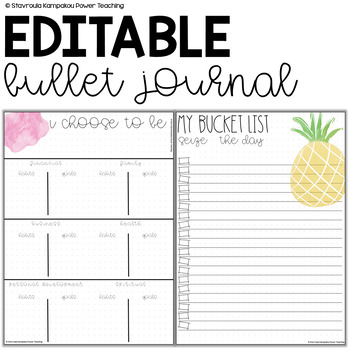 Preview of Bullet Journal and Lifestyle Planer Weekly Spread and Monthly Spread