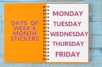 Bullet Journals Sticker, Names of Month and Weeks by Aneta Design