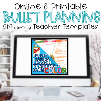 Editable Teacher Binder Bullet Lesson Plan Lists and Calendars BRIGHTS 2017-2018