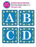 Bulletin Board Alphabet, Blue Floral Capitals