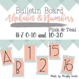 Bulletin Board Alphabet & Numbers Pink and Teal