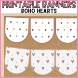 Bulletin Board Banners | Boho Hearts Banners | Printable Bunting