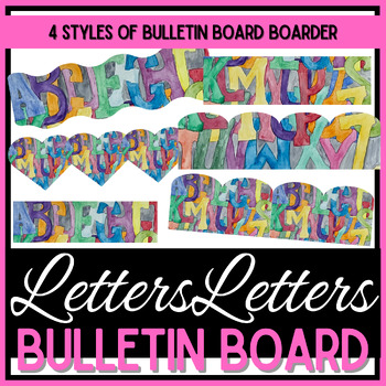 Bulletin Board Boarder - 4 Styles - Letters Letters Watercolor | TPT